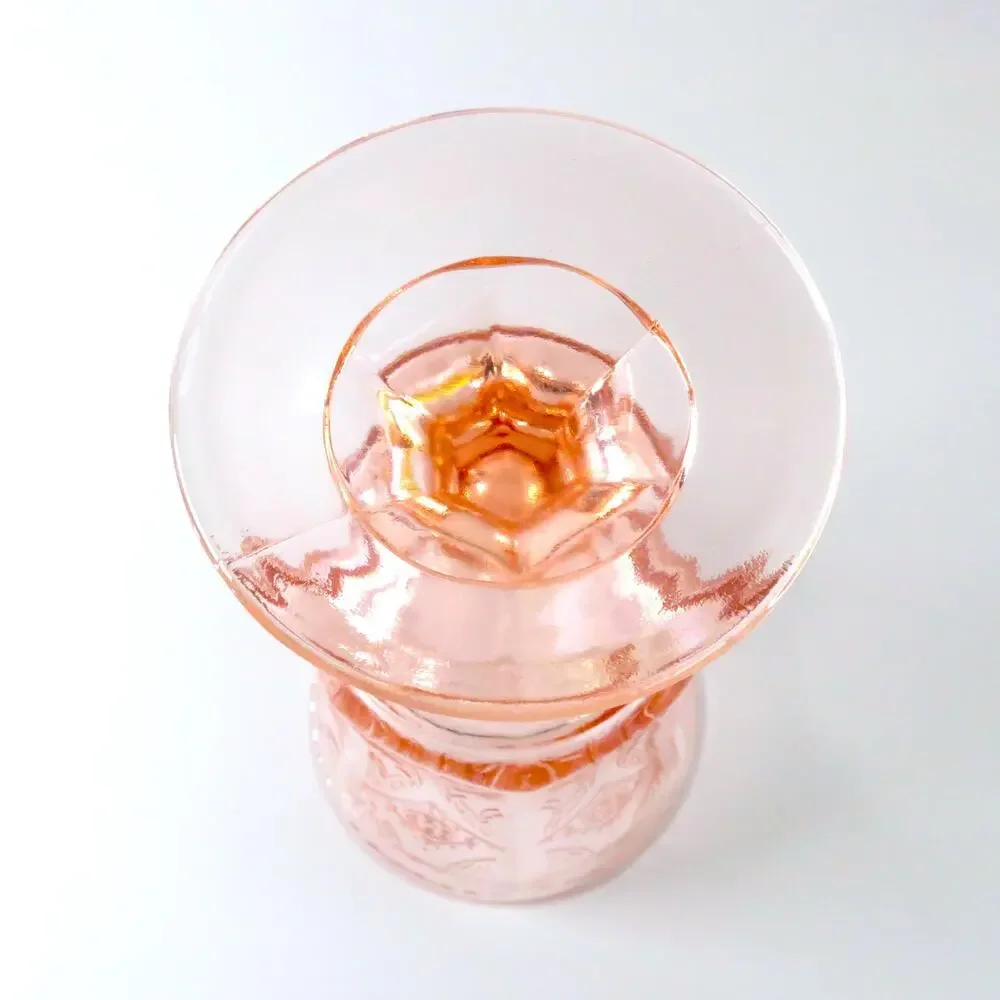 Vintage Indiana Glass Pink Recollection Madrid Goblets Set of 4 Water Glasses